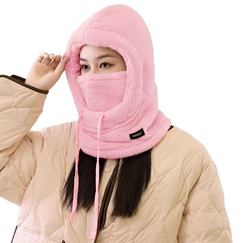 Windproof Warm Winter Sleeve Cap Female Riding Fleece-lined Bandana